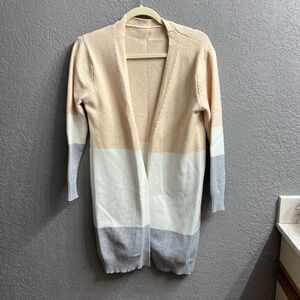 Colorblock Open Front Cardigan